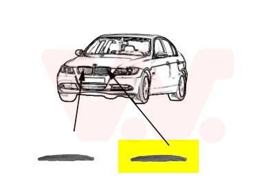 Накладка бампера переднего правая Van Wezel 0657416