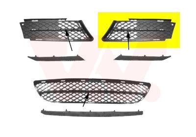 Решетка бампера переднего (заглушка) левая Van Wezel 0657593