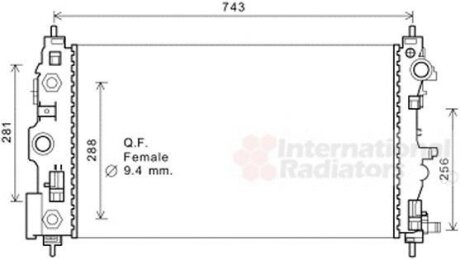 Радиатор охлаждения двигателя Van Wezel 08002046