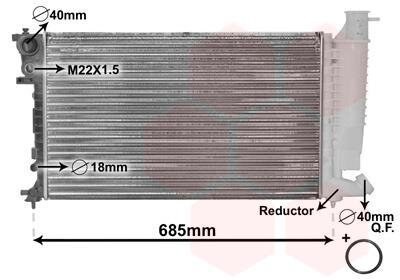 Радиатор охлаждения двигателя Van Wezel 09002136