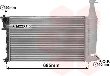 Радиатор охлаждения двигателя Van Wezel 09002140