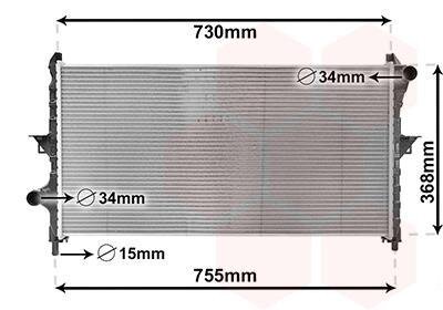 Радиатор охлаждения двигателя Van Wezel 09002278