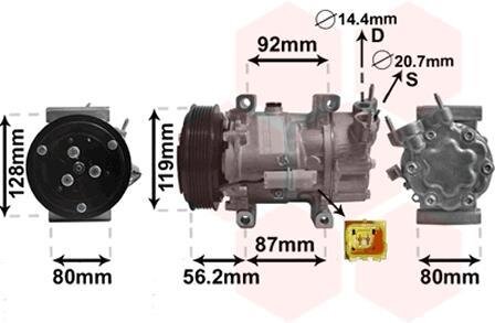 Компрессор кондиционера Van Wezel 0900K214