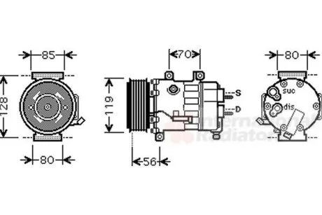 Компрессор кондиционера Van Wezel 0900K256
