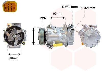 Компрессор кондиционера Van Wezel 0901K706