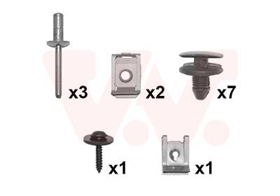 Крепление монтажное обшивки капота, комплект Van Wezel 0925797