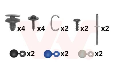 Крепление монтажное бампера, комплект Van Wezel 0929794