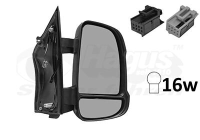 Зеркало наружное заднего вида правое Van Wezel 0983828