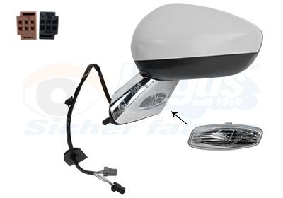 Зеркало наружное заднего вида левое Van Wezel 1075817