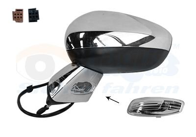 Зеркало наружное заднего вида левое Van Wezel 1075825