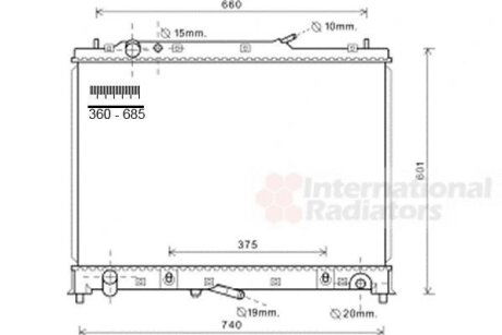 Радиатор охлаждения двигателя Van Wezel 13002245
