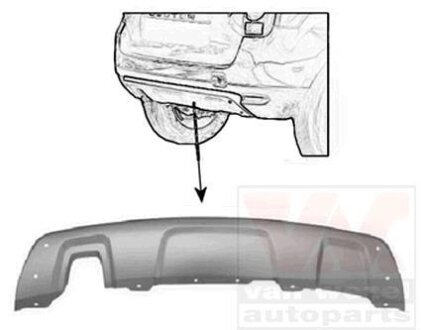 Спойлер бампера заднего Van Wezel 1555509