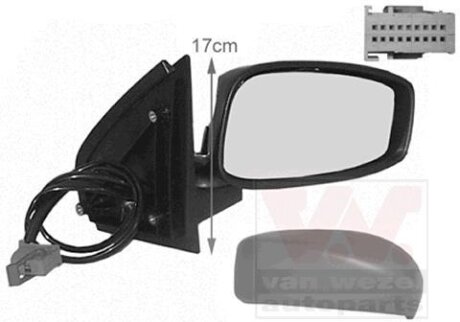 Зеркало наружное заднего вида правое Van Wezel 1625818
