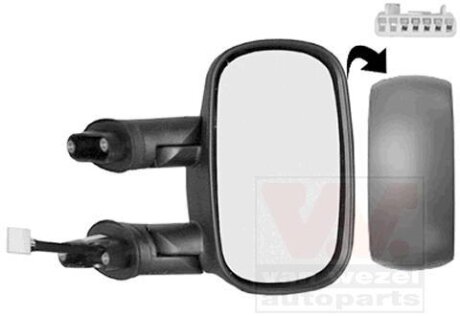 Зеркало наружное заднего вида правое Van Wezel 1636808