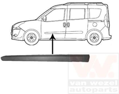 Накладка двери передней левой Van Wezel 1638423