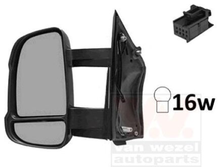 Зеркало наружное заднего вида левое Van Wezel 1651811