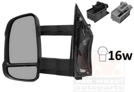 Зеркало наружное заднего вида левое Van Wezel 1651823