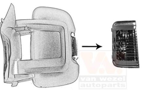 Повторитель указателя поворота в зеркале Van Wezel 1651917