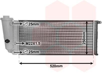 Радиатор охлаждения двигателя Van Wezel 17002097