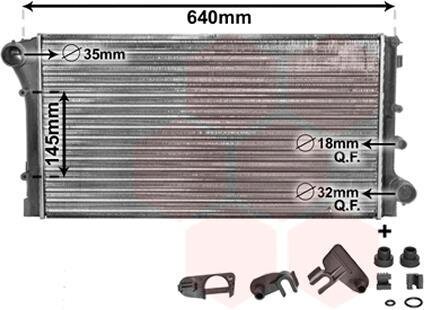 Радиатор охлаждения двигателя Van Wezel 17002292