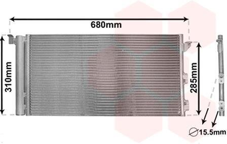 Радиатор кондиционера (Конденсатор) Van Wezel 17005293
