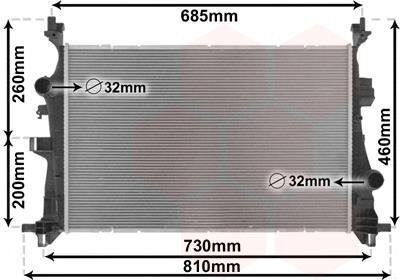 Радиатор охлаждения двигателя Van Wezel 17012703