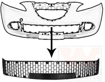 Решетка бампера переднего Van Wezel 1779590