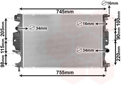 Радиатор охлаждения двигателя Van Wezel 18002642