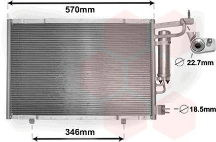 Радиатор кондиционера (Конденсатор) Van Wezel 18005583