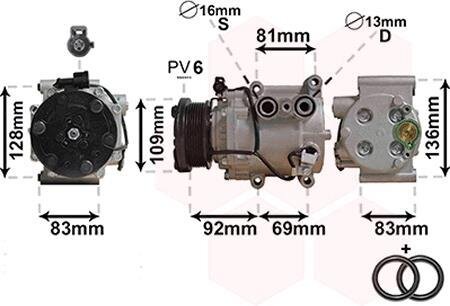 Компрессор кондиционера Van Wezel 1800K171