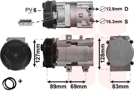 Компрессор кондиционера Van Wezel 1800K322