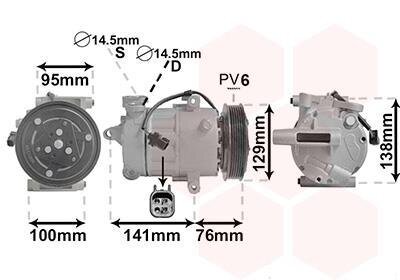 Компрессор кондиционера Van Wezel 1800K417