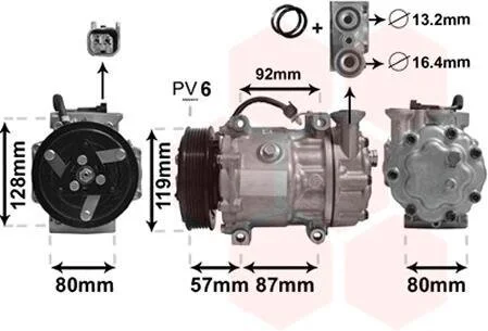 Компрессор кондиционера Van Wezel 1800K468