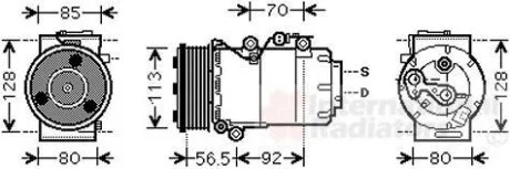Компрессор кондиционера Van Wezel 1800K497