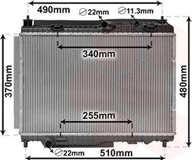 Радиатор охлаждения двигателя Van Wezel 18012701