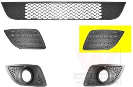 Решетка бампера переднего (заглушка) левая Van Wezel 1806591