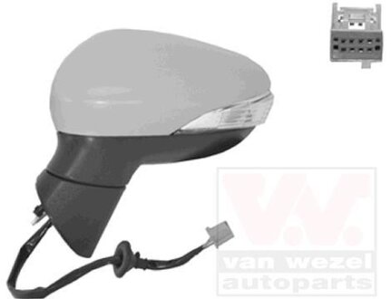 Зеркало наружное заднего вида левое Van Wezel 1807827