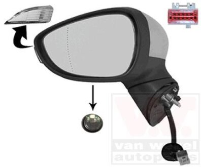 Зеркало наружное заднего вида левое Van Wezel 1808827 (фото 1)