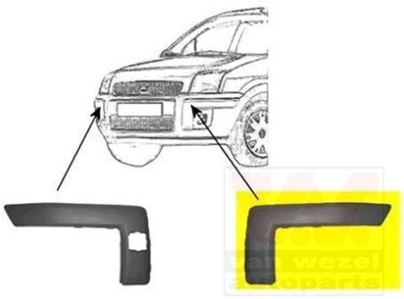 Накладка бампера переднего левая Van Wezel 1811581