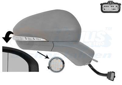 Зеркало наружное заднего вида правое Van Wezel 1883818