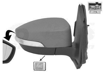 Зеркало наружное заднего вида правое Van Wezel 1906818