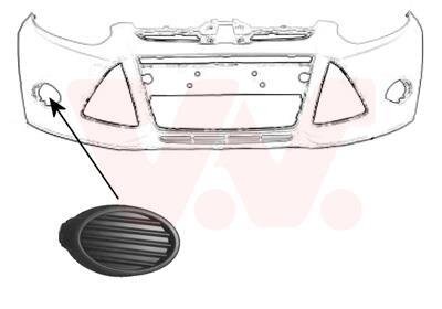 Решетка бампера переднего (заглушка) правая Van Wezel 1945596