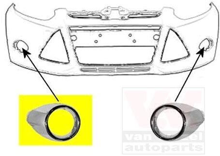 Решетка бампера переднего (заглушка) правая Van Wezel 1945598
