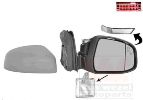 Зеркало наружное заднего вида правое Van Wezel 1945818