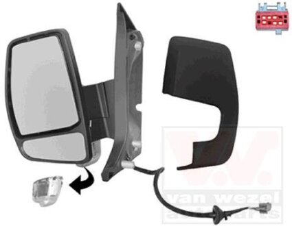Зеркало наружное заднего вида левое Van Wezel 1987801