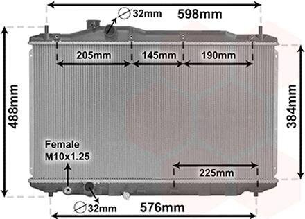 Радиатор охлаждения двигателя Van Wezel 25002306