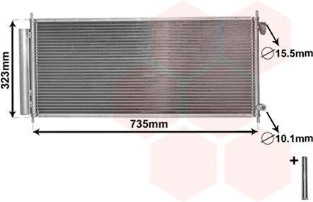 Радиатор кондиционера (Конденсатор) Van Wezel 25005222