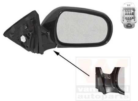 Зеркало наружное заднего вида правое Van Wezel 2527806