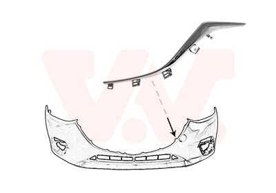 Накладка бампера переднего левая Van Wezel 2744581