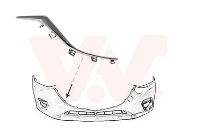 Накладка бампера переднего правая Van Wezel 2744582